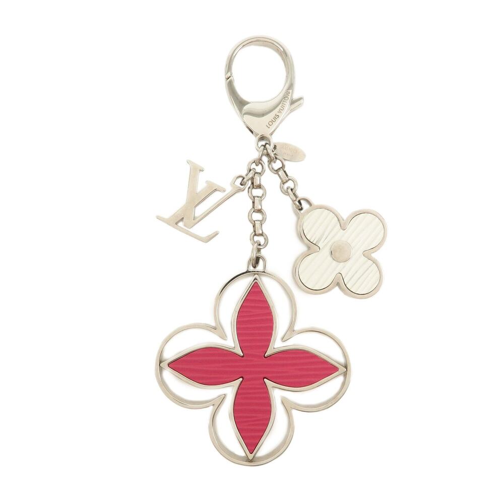 7412 - Louis Vuitton Epi Limy Metal Bag Charm Key Ring Silver Pink